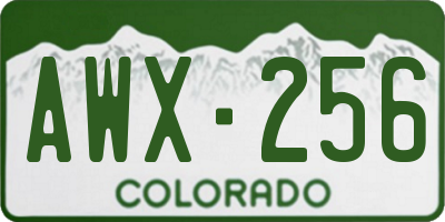 CO license plate AWX256