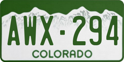 CO license plate AWX294