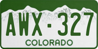 CO license plate AWX327