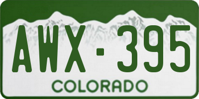 CO license plate AWX395