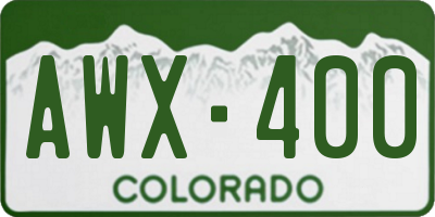 CO license plate AWX400