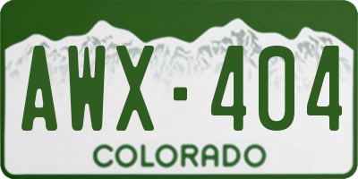 CO license plate AWX404