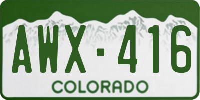 CO license plate AWX416