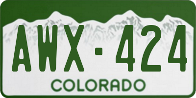 CO license plate AWX424
