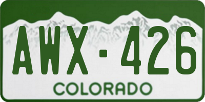 CO license plate AWX426