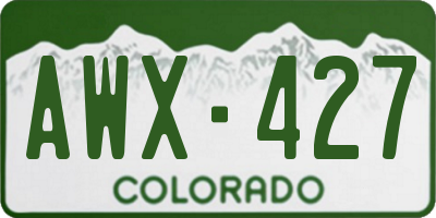 CO license plate AWX427