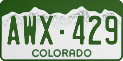 CO license plate AWX429