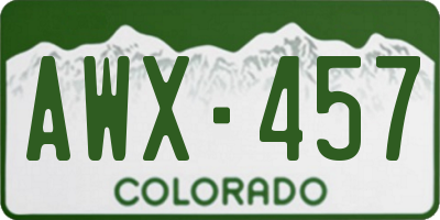CO license plate AWX457