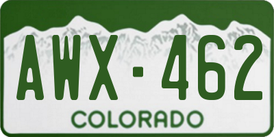 CO license plate AWX462