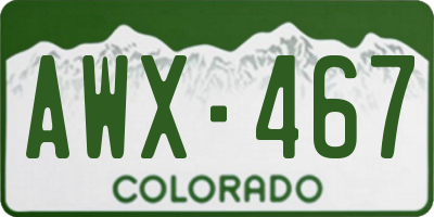 CO license plate AWX467