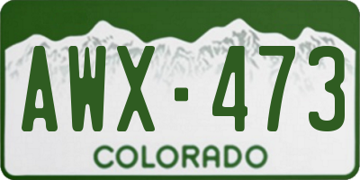 CO license plate AWX473