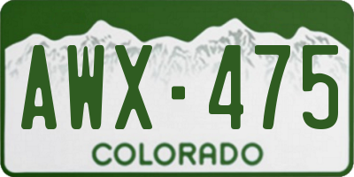 CO license plate AWX475