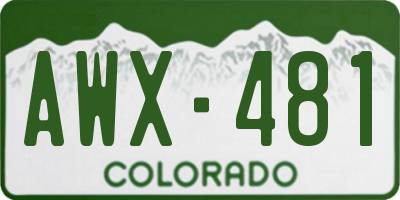 CO license plate AWX481