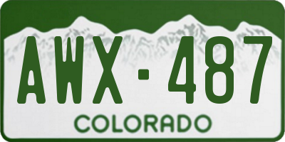 CO license plate AWX487