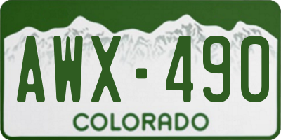 CO license plate AWX490