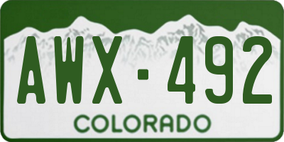 CO license plate AWX492