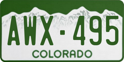 CO license plate AWX495