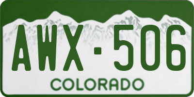 CO license plate AWX506
