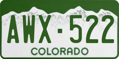 CO license plate AWX522