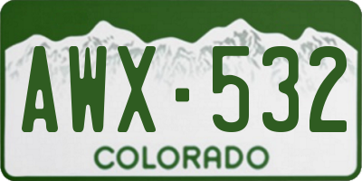 CO license plate AWX532