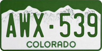 CO license plate AWX539