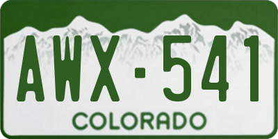 CO license plate AWX541
