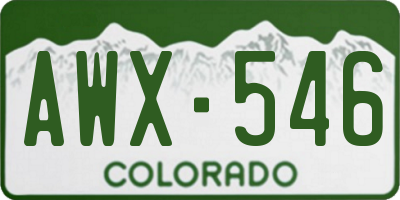 CO license plate AWX546