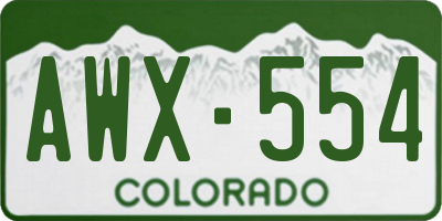 CO license plate AWX554