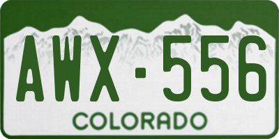 CO license plate AWX556