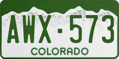 CO license plate AWX573