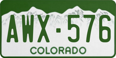 CO license plate AWX576