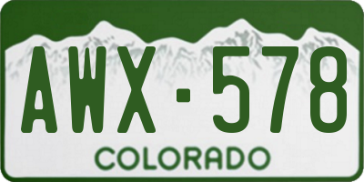 CO license plate AWX578
