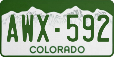 CO license plate AWX592