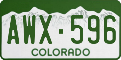 CO license plate AWX596