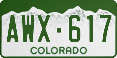 CO license plate AWX617