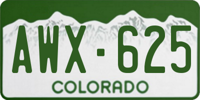 CO license plate AWX625