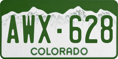 CO license plate AWX628