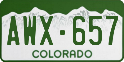 CO license plate AWX657