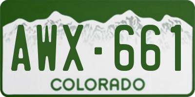 CO license plate AWX661