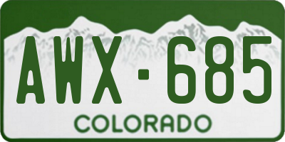 CO license plate AWX685