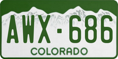 CO license plate AWX686