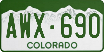 CO license plate AWX690