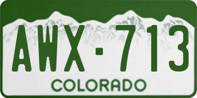 CO license plate AWX713