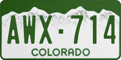 CO license plate AWX714