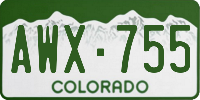 CO license plate AWX755