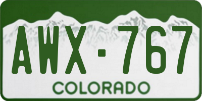 CO license plate AWX767
