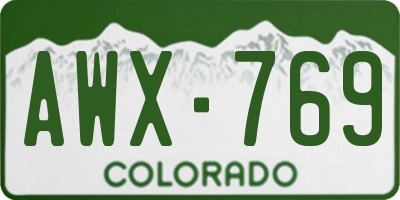CO license plate AWX769