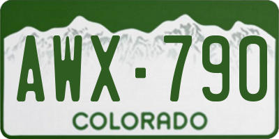 CO license plate AWX790
