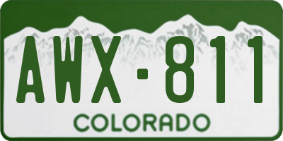 CO license plate AWX811