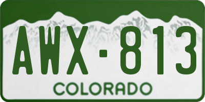 CO license plate AWX813